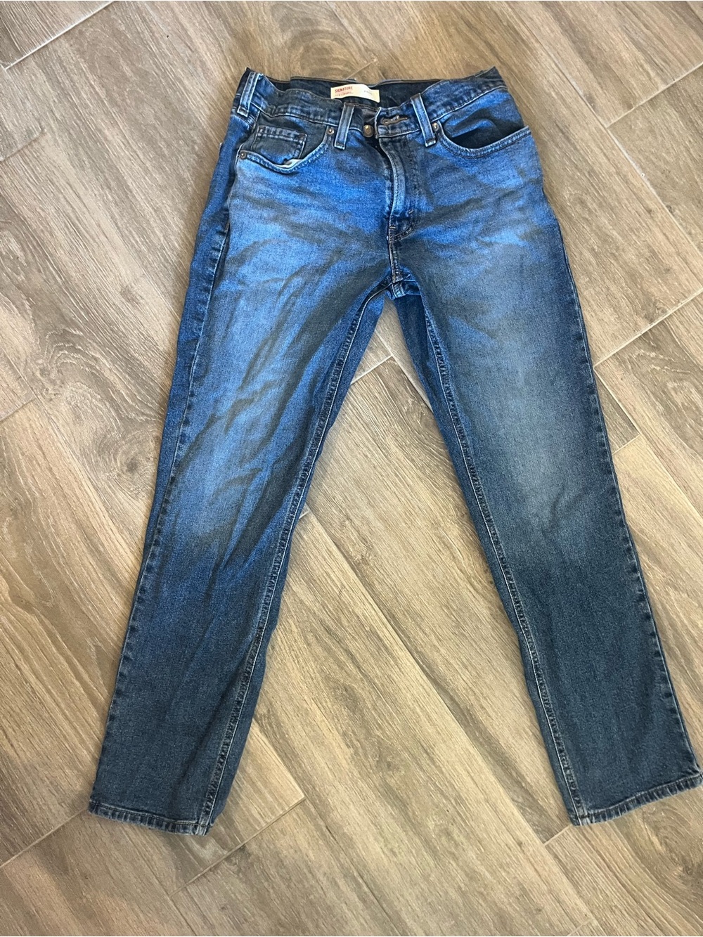 Signature by Levi Strauss Men's Blue Slim Straight Jeans
